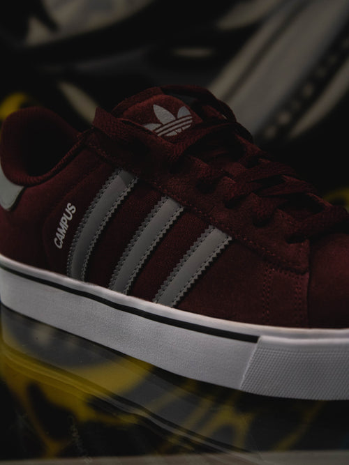 Adidas Originals Campus Vulc Granate Sombrío / Gris Seis / Blanco Nube